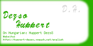 dezso huppert business card